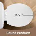 Open Front Toilet Seat Round, Soft Close Commercial Plastic Seat | White Toilet Seat with Lid | For Rental & Commercial Use | 4 Non-Slip Bumpers | Heavy Duty | Fits 16.5" Bowls
