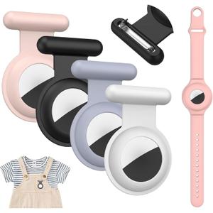 Hidden Airtag Holder for Kids, for Apple Air Tags-4 Pack GPS Tracker Case,Silicone Hidden Airtag Holder with PIn for Children, Elderly, Backpack,Luggage.