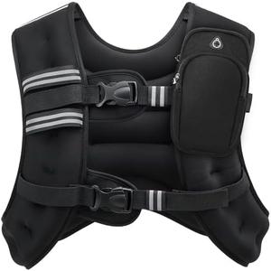 ZELUS Weighted Vest, 20lb Weight Vest with Reflective Stripe for Workout, Strength Training, Running, Fitness, Muscle Building, Weight Loss, Weightlifting