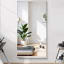 Home Gym Mirror - 48x24 Inch, 1PCS Frameless Tempered Glass Full Body Mirror for Wall Mount - Ideal for Yoga, Workout, Bedroom, Dance Studio (Silver)
