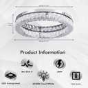 Modern Crystal Chandelier, 17.7" Round LED Flush Mount Ceiling Light, 48W