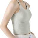 Ribbed Workout Short Racerback Tank Tops for Women with Built in Bra (6, Grey Green #1) Medium