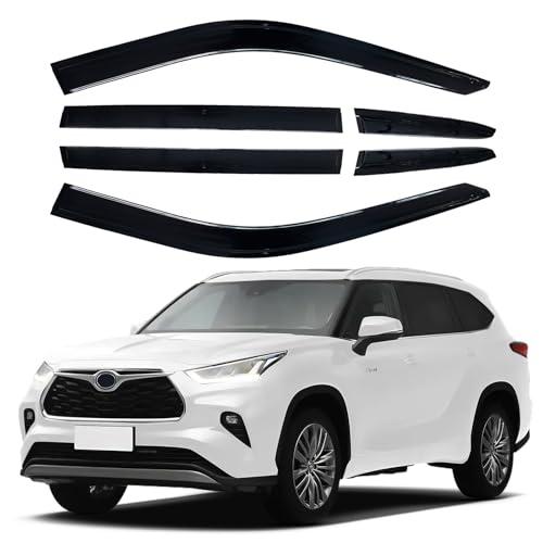 MNGYNUKA Side Window Visor 6 Piece Set for Toyota Highlander 2020 2021 2022 2023 2024 Safe RAIN Out-Channel Guard Deflector Window Deflectors Vent Deflectors (for Highlander 20-24 6-Piece)