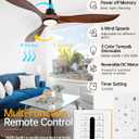 60 Inch Outdoor Solid Wood Ceiling Fans with Lights and Remote, 3 Blade Walnut Ceiling Fan with Wall Control, Dimmable, 3 Downrods, Quiet DC Motor for Bedroom, Patios, Farmhouse, Living Room