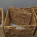 12x12x12 Storage Cube, Water Hyacinth Storage Baskets, Wicker Storage Baskets for Shelves, Woven Baskets for Storage, Square Wicker Storage Basket for Bedroom, Living Room (4 Packs 12x12in)