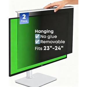2-Pack Hanging Privacy Screen Protector for 23-24" Monitors, Removable & No Installation Required, 30 Privacy Filter, Effectively Blocks High-Energy 460nm Blue Light Dual Protection for Information Security & Eye Health (24"-16:9 (21.54"x12.60"))