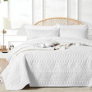 akkialla Twin Size Quilt Bedding Set,Beige Lightweight Microfiber Soft Bedspreads,Modern Style Geoetric Pattern Coverlet Set for All Seasons,2 Piece(1 Quilt,1Pillow Sham)