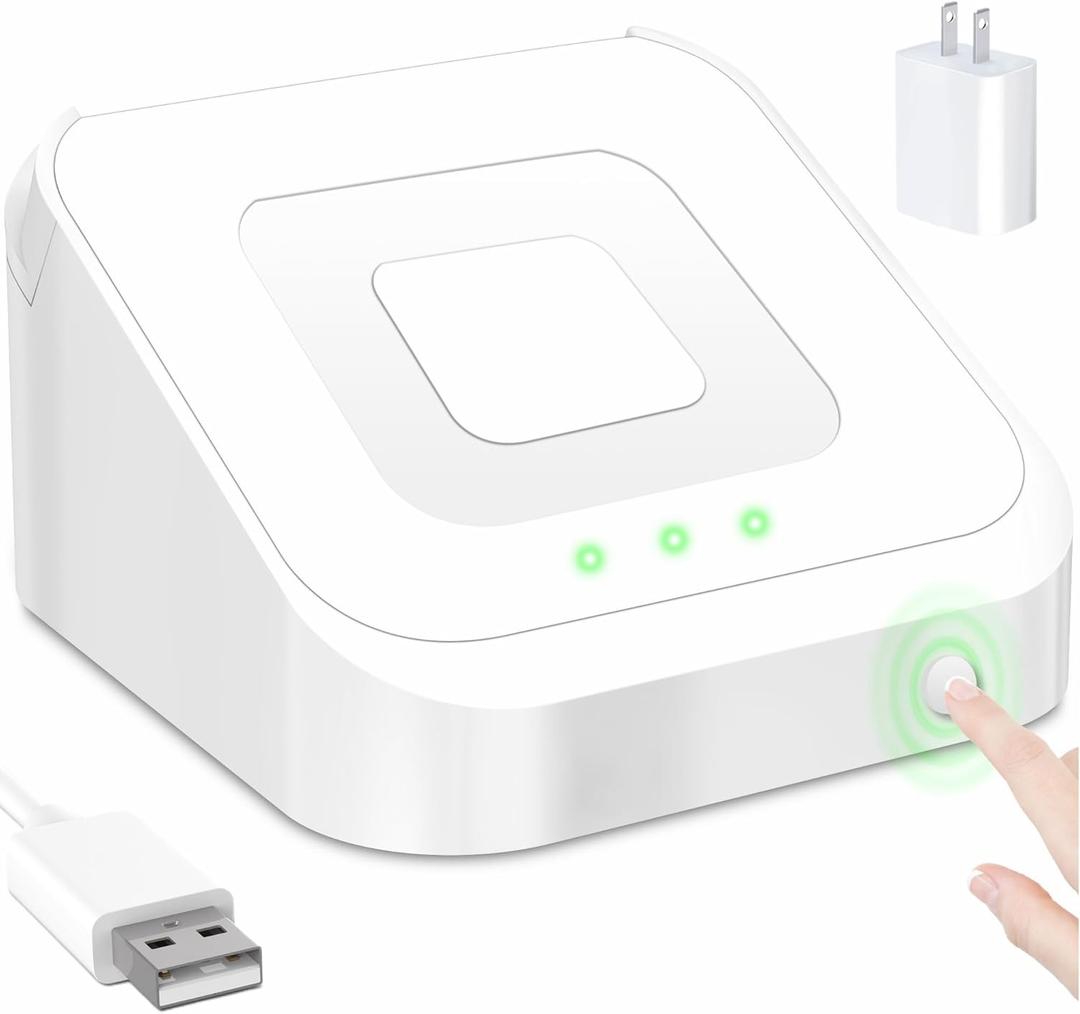 Square Dock for Square Reader 2nd Generation, Holder Stand for Square Card Reader 2nd Generation, Dock with Smart Anti-Sleep Button Portable Size Anti-Slip (Cable and Wall Charger Included, No Device