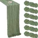6 Pack Sage Green Cheesecloth Table Runner 10FT Boho Cheese Cloths Gauze Fabric Table Runners 120 Inch Rustic Sheer for Easter Spring Wedding Birthday Party Baby Shower Home Decorations