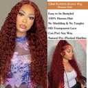 30 Inch 13x6 Reddish Brown Deep Wave Lace Front Wigs Human Hair 200% Density HD Lace Front Wigs Human Hair Pre Plucked Natural Color Glueless Wig 100% Virgin Lace Front Wigs for Women