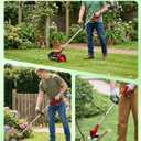 Saker 24V Cordless Weed Wacker, Electric Grass Trimmer Weed Eater with 2 Batteries, 3-in-1 Lightweight Brush Cutter/Lawn Mower/Edger with Wheels & 3 Types of Blades for Lawn, Garden & Yard Care(Red)