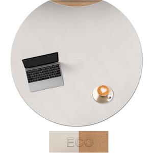 CENNBIE 42 Inches Round Table Mat - Cork Leather Placemats - Suitable as Side Dining Coffee Table Cover - (Cream)