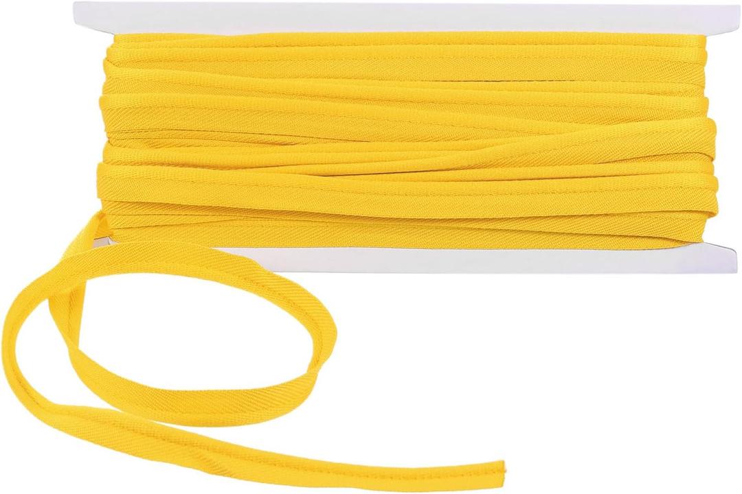 uxcell Cotton Piping Trim, 11 Yards 0.4 Inch Wide Polyester Bias Tape Cord Trim Fabric Piping Trim for Sewing Fabric Trimming DIY Crafting, Yellow