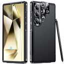 SPIDERCASE Designed for Samsung Galaxy S24 Ultra Case, [10 FT Military Grade Drop Protection], 2 Pack [Tempered Glass Screen Protector+Camera Lens Protector] Heavy Duty Shockproof Case, Black