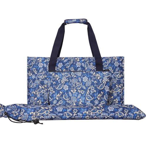 Jongyance 3-Piece Mahjong Bag Set, Blue Thickened Portable Storage for American Mah-jongg Tiles & Racks (Empty Mahjong Bag Only)