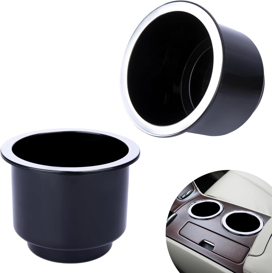 2PCS Cup Holder Insert, Plastic Cupholder Insert for Car, Universal Drop In Cup Holder, Car Seat Cups Holders Replacement for Sofa Boat Rv Couch Golf Cart Truck Poker Table, for 2.8" to 3.7" Cups Base