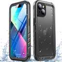 SPORTLINK for iPhone 13 Waterproof Case, Built-in Shockproof Screen Protector, Full Body Cover Protective Heavy Duty Dropproof IP68 Underwater Dustproof for iPhone 13 6.1 Inch (Black)