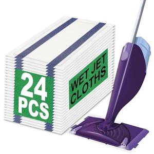 Disposable Mop Pad Refills for Swiffer Wet Jet, Thick & Highly Absorbent, 24Pack Disposable Mop Pad Refills for Swiffer Wet Jet, Thick & Highly Absorbent, 24Pack