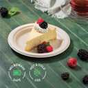 8 x Paper Plates, 100% Compostable Heavy Duty, Disposable 7 Inch, Small Dessert Plate - [125-Pack] Eco-Friendly, Biodegradable Bagasse Natural Brown 7" Small Plates - (PFAS-Free) - (BPI Certified)