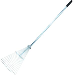 Expanding Lawn Rake Soil Leaves Leaf Raker 15 Teeth 190-570mm Span