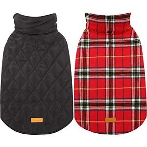 Amazon.com : Kuoser Waterproof Dog Coat, Reversible Dog Jacket for Medium Dogs, Adjustable Durable Doggie Winter Coat Warm Puppy Cold Weather Apparel from Small to Large Breed, Bright Red M : Pet Supplies