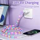 VOFUOE USB C Cable for iPhone 17 Charging Cord [MFi Certified] 2 in 1 Multi Charging Star Beads Charging Cord Extra Long 4.9FT 1.5M Girls Women Fast Charging for iPhone 16/15, for Galaxy S25-Colorful
