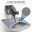 INVENHO Stainless Steel Cat Litter Box, Extra Large Litter Boxes for Big Cats, XL Metal Cat Litter Box with Lid, Anti-Urine Leakage, Non-Sticky, Include Cat Mat and Litter Scoop (X-Large, Gray)