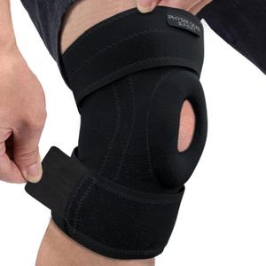 Physix Gear Knee Brace for Men & Women - Adjustable Patella Compression Knee Support for Arthritis, ACL & MCL, Meniscus Tear, Plus Size Knee Brace w/Side Stabilizers, Knee discomfort Recovery (Black/Grey)