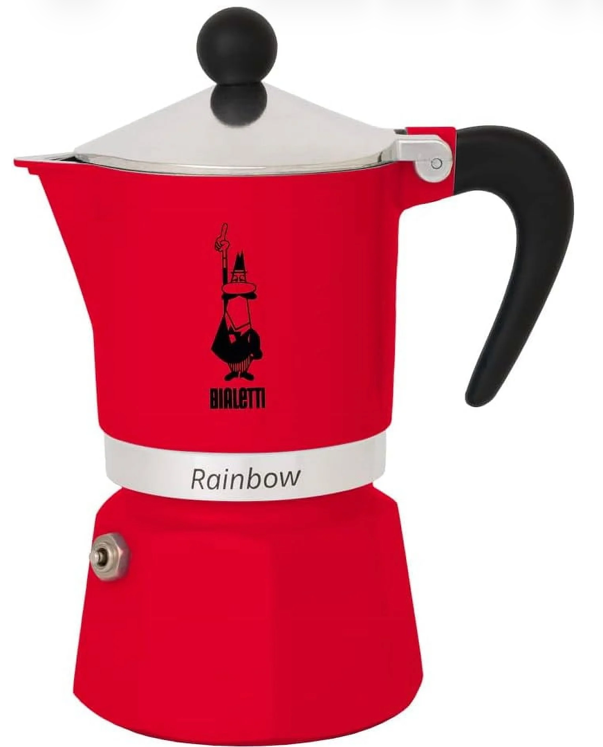 Bialetti 4961 Rainbow Espresso Maker, Red