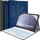 Backlit Keyboard Case for Samsung Galaxy Tab A9 Plus 11 Inch 2023 (SM-X210/X216/X218), 7 Colors Backlight Detachable Wireless Keyboard Protective Stand Case for 11 Galaxy Tab A9+ Tablet