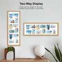 Hongkee 12x36 Picture Frame 2 Packs, Real Glass and Natural Oak Wood Frame, Display Collage Pictures Twelve 4x6 With Mat or Pennant 12 x 36 Without Mat - Horizontal or Vertical Wall Mounting