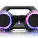 Bluetooth Speaker 80W(Peak)Loud with Bass, 20H Playtime, IPX7 Waterproof, RGB Lights, TWS, Large Portable Wireless Speakers for Outdoor, Home, Party, Pool, Beach, Tailgating, Gym, Work, Gifts (Black)