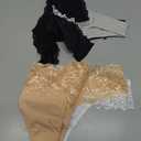 ANNYISON Women's Thongs, T Back Low Waist See Through Panties Cotton Seamless Lace Thongs for Women (Medium, Multicolored)