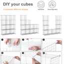 12-Cube Storage Organizer, Metal Wire Cube Shelving Unit, 11.8" L x 11.8" W x 11.8" H, Modular Grid Bookshelf for Closet, Bedroom, Office, Black ATTJL12B