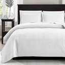 Love's cabin King Size Quilt Set White Bedspreads - Soft Bed Summer Lightweight Bedspread Comforter - Modern Style Wave Pattern Coverlet for All Season - 3 Pieces (1 Quilt, 2 Pillow Shams)