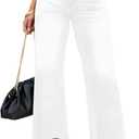 LOLONG High Waisted Flare Jeans for Women Casual Bell Bottom Denim Pants (14, White)