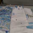 Horaldaily Christmas Tablecloth 6084 Inch Rectangular, Blue Snowman Pine Snow Washable Table Cover for Party Picnic Dinner Decor