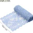 MECCANIXITY 6 Inch Wide 3 Yard Elastic Lace Ribbon, Stretch Floral Pattern Lace Trim Embroidered Fabric for Sewing Making and DIY Crafts Gift Wrapping Bouquets Wedding Decor(Light Blue)