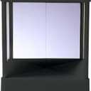 Non-Reversing Mirror with Real Image Reflection - Beveled Standing Cosmetic Inverted Mirror for Makeup, Hair Styling, Grooming, Facial Correction (Black)
