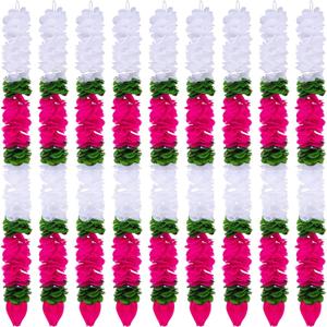 5 Pcs Diwali Decorations 30 Inch Artificial Jasmine Garlands Toran Bandhanwar with Lotus Buds Traditional Indian Hanging Decoration for Puja Diwali Wedding Housewarming (Vivid Color)