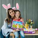 Easter Bunny Building Toy Set, Easter Gifts for Kids - 12-in-1 Rabbit Building Block with Prefilled Eggs, Includes Chick, Sheep, Carrot, Flower, Easter Basket Stuffers & Decorations for Boys Girls 6+