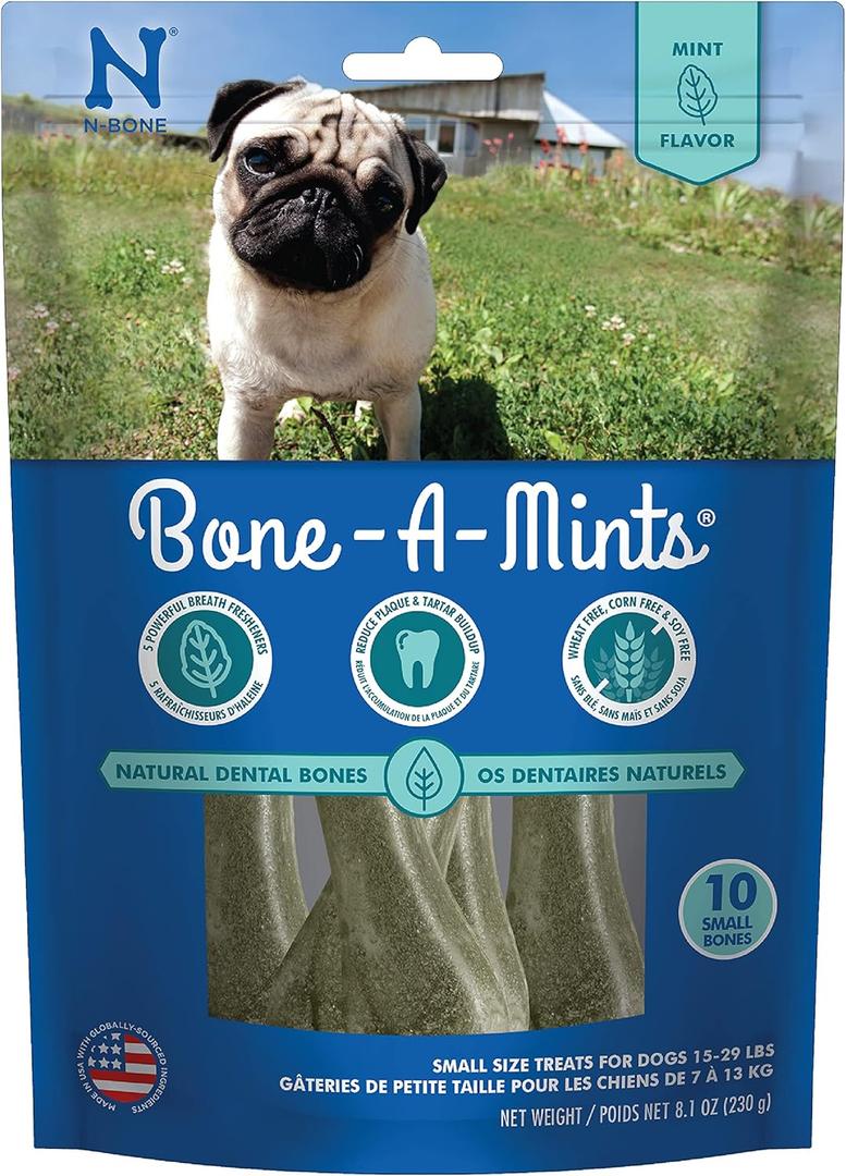 Bone-A-Mints All Natural, Wheat-Free Breath Freshening Bone, 8.10-Ounce, Small, 10-Pack