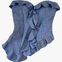 GORGLITTER Women's Asymmetrical Ruffle Tube Top Strapless Bandeau Y2k Coquette Shirts, S