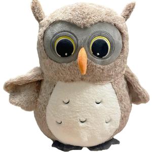 Ryttir 15.7 Inch Chubby Gray Owl Stuffed Animal, Adventure Stuffed Owl Plush Toy, Brave Boy's and Girl's Room Decor, Funny Owls Gift for Kids and Women