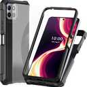 Ailiber Phone Case for Boost Mobile Celero 5G Plus, Celero 5G Plus Case with Screen Protector Tempered Glass, 2 Layer Structure Protection, Shockproof Corner Bumper Phone Cover-Black