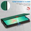 ZZXX for Samsung Galaxy A26 Wallet Case with [RFID Blocking] Card Slot Stand Strong Magnetic Leather Flip Fold Protective Phone Case for Samsung Galaxy A26 Case Wallet(Green-6.7 inch)