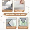Jilron Adhesive Curtain,100% Blackout Curtains, No Drilling, Suitable for Multi-Scenes Privacy Protection (Light Gray - W46 L72 in)