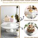 Wedding Cake Stand, White Cake Stand for Smaller Than 10 Inch Cakes, Christmas Porcelain Cake Plate for Party, Baby Shower, Birthday, Home Decorating Stand