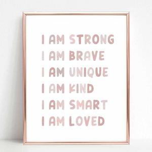 Girl Boho Nursery Decor, Girls Room Pink Decor, Inspirational Quotes, Positive Affirmations, Nursery Gift, Baby Room Wall Decor, Playroom Wall Decor, No Framed (11X14 INCH)