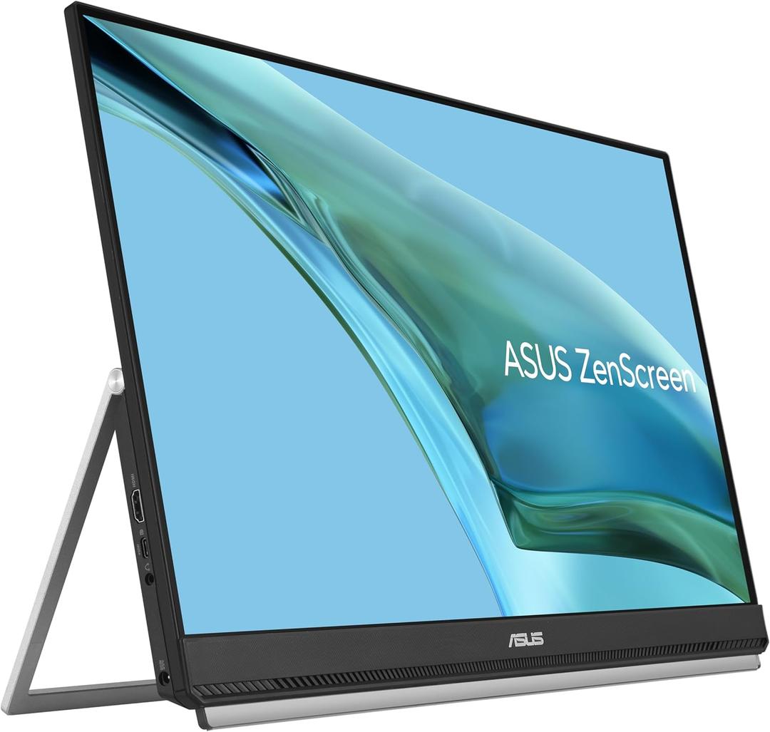 ASUS ZenScreen 24" 1080P Portable USB Monitor (MB249C) - FHD, IPS, Type-C, Speaker, Multi-stand Design, Kickstand, C-clamp Arm, Partition Hook, Carrying Handle, Work From Home Monitor